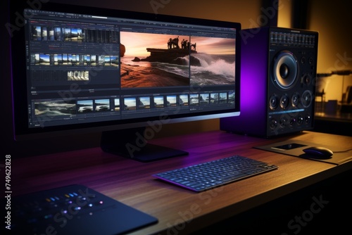 Enhance video editing with dual monitors for seamless workspace expansion and increased productivity