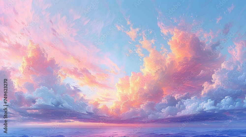 Beauty in the Clouds: Dreamy Sky Background with Soft Colors