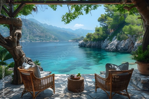 Resort relaxation area with beautiful sea views
