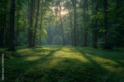 Dense forest landscape with large trees