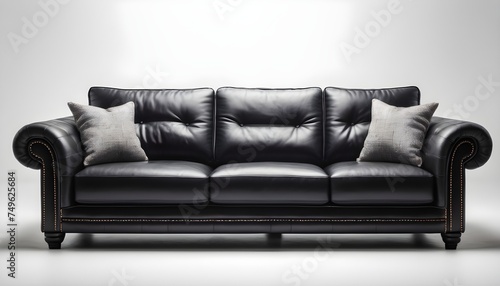 Black sofa isolated on white