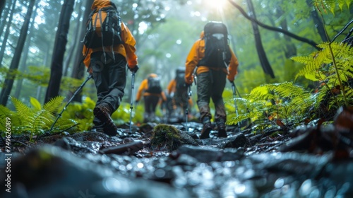 Team building outdoor activities. Hiking. Trekking. Wander. Forest. Nature.