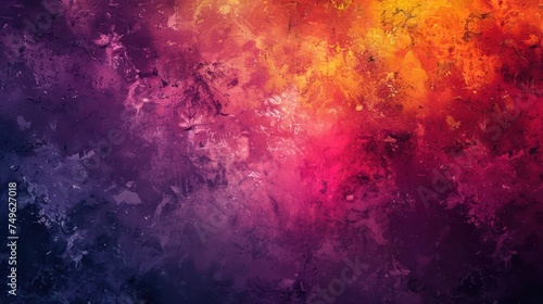 Abstract background with textured grunge in purple, red, and orange hues © Andrey