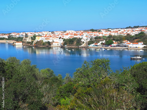 Vila Nova de Milfontes - beautiful portuguese town at river Mira with a castle ad beautiful beaches photo