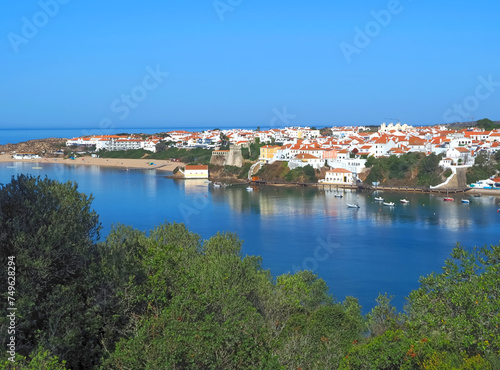 Vila Nova de Milfontes - beautiful portuguese town at river Mira with a castle ad beautiful beaches