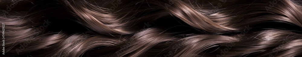 Naklejka premium Close Up of Wavy Brown Hair