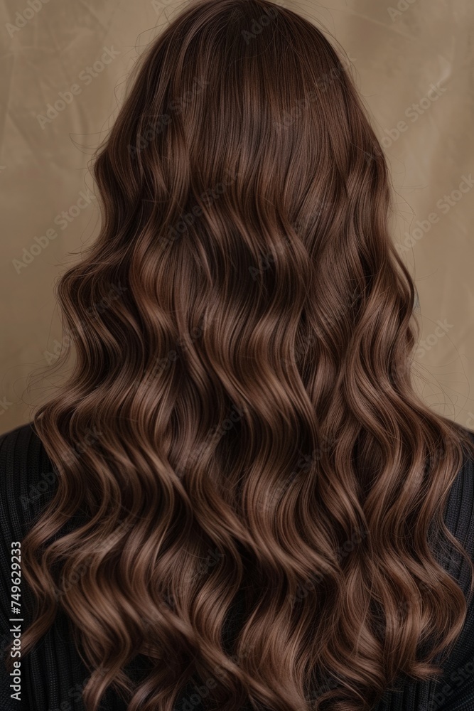 Naklejka premium Woman With Long Wavy Hair