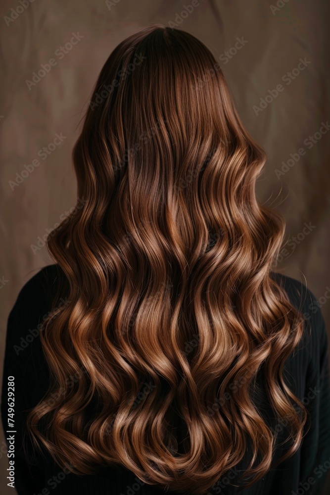 Naklejka premium Woman With Long, Wavy Hair