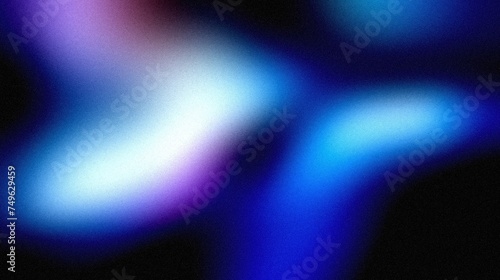 Vibrant grainy gradient abstract background blue purple glowing color shape on black background colorful poster web banner design
