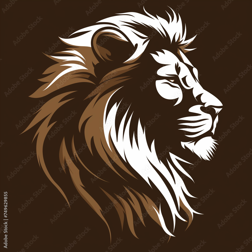 Animal logo, lion head logo, minimal, lion avatar