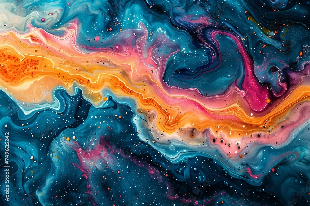 an abstract background showing beautiful blue, orange, and purple liquid graphics art abstract design abstract art, in the style of shaped canvas. Generative AI an abstract background showing beautiful blue, orange, and purple liquid graphics art abstract design abstract art, in the style of shaped canvas. Generative AI