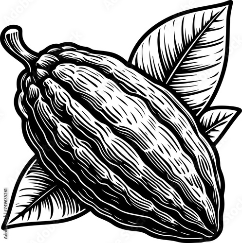 Cocoa beans black outline vector illustration.