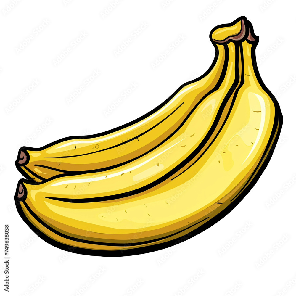 bunch of bananas -  vector cartoon illustration isolated on white background  Generative AI