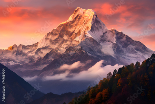 BB Mountain: Majestic Landscape Painted by the First Light of Dawn © Theresa