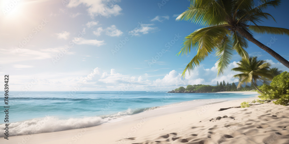 White sandy beaches with turquoise crashing waves