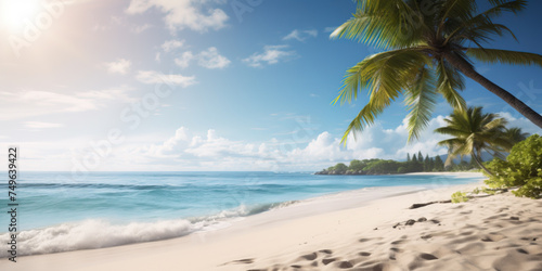 White sandy beaches with turquoise crashing waves © britaseifert