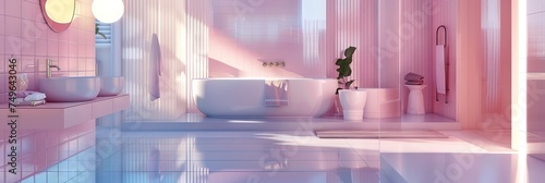 Pastel bathroom interior design