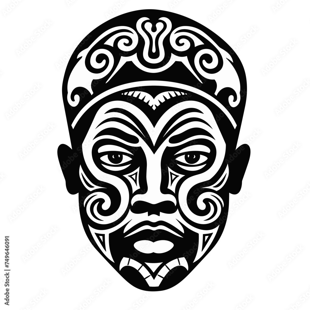 silhouette of a black beautiful african american ethnic man aborigen person  black and white vector illustration isolated transparent background logo, cut out or cutout t-shirt print design