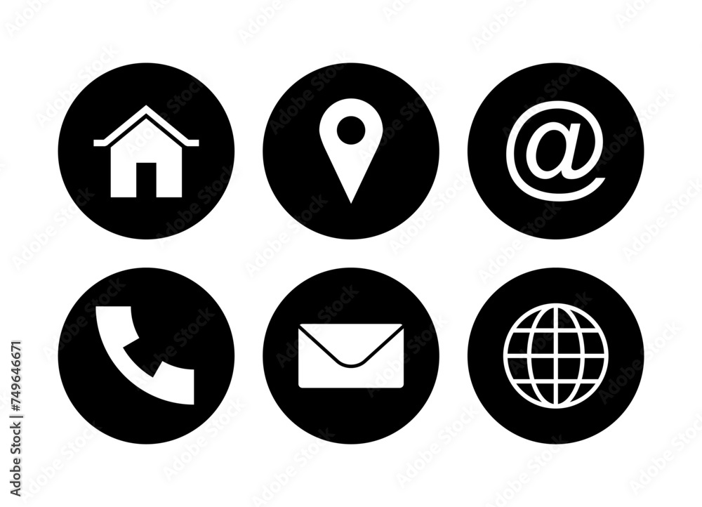 Fototapeta premium Contact us icon vector. web icon vector. business card contact information icon.