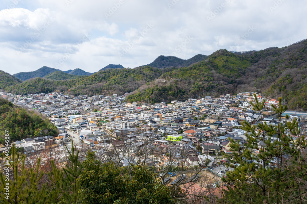 日本の兵庫県姫路市の山間の美しい集落