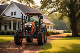 Modern Farming Tractor on Rural Estate - Agriculture and Landscaping