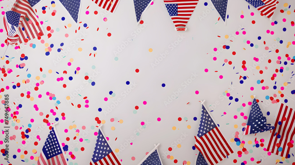 Obraz premium Celebrate Presidents Day with an energetic banner mockup showcasing American flags
