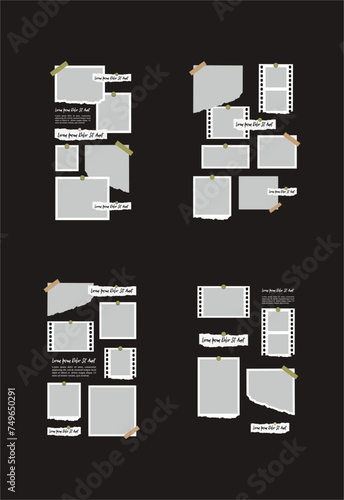 Pictures or photos frame collage abstract photo frames and digital photo wall template
