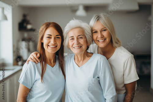 Three Generations of Women Smiling - Family Togetherness