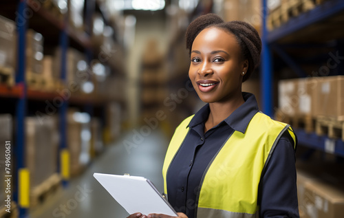 Confident Warehouse Manager with Clipboard - Inventory Control Expert