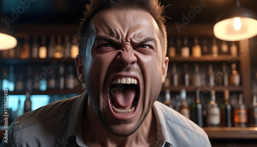 portrait of a person screaming