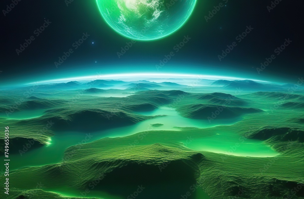 Green planet in space: a unique and beautiful view of a living world in the cosmos