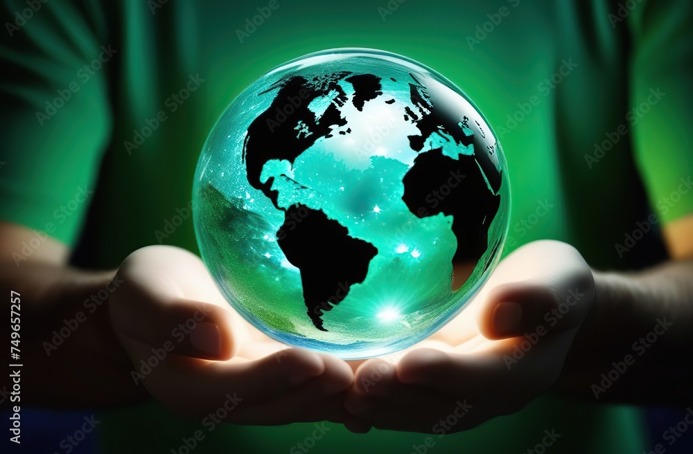 crystal earth in hands. green planet on hand. save of earth. environment concept for background web or world guardian organization. crystal earth in hands. green planet on hand. save of earth. environment concept for background web or world guardian organization.