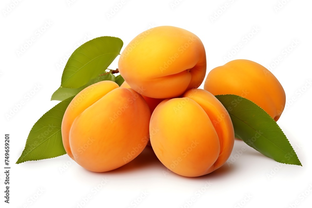 Ripe apricots fruit on a white background Ripe apricots fruit on a white background