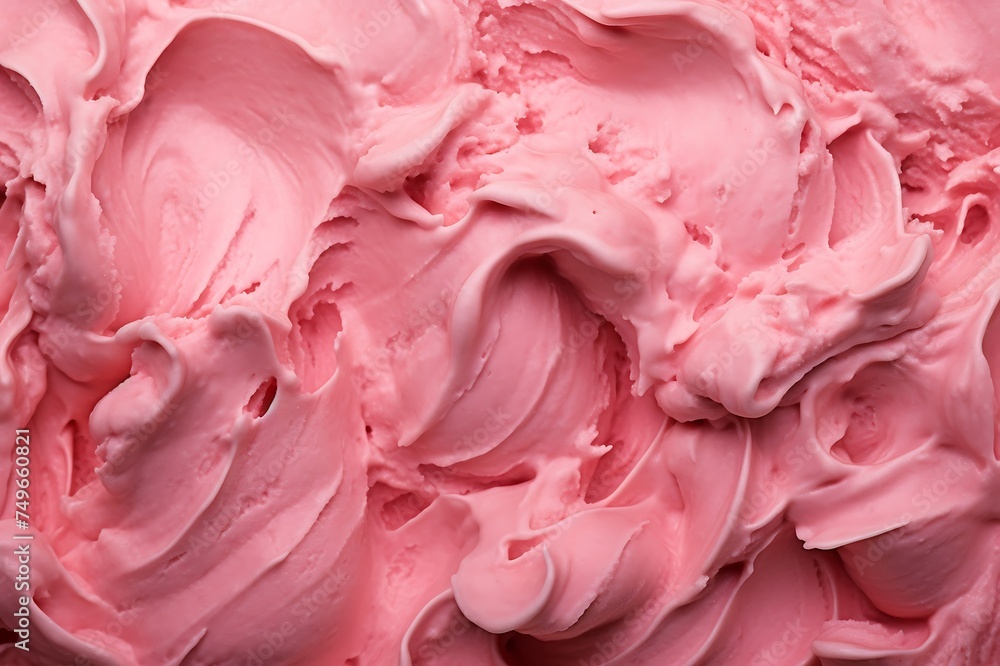 Strawberry ice cream texture background