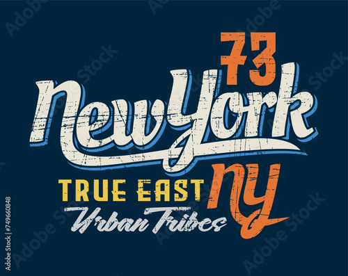 Vector illustration of lettering in college style. Art for printing on t-shirts, posters, etc.