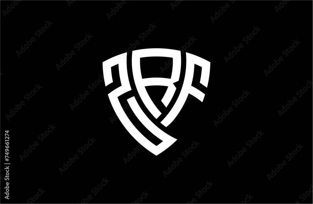 Fototapeta premium ZRF creative letter shield logo design vector icon illustration