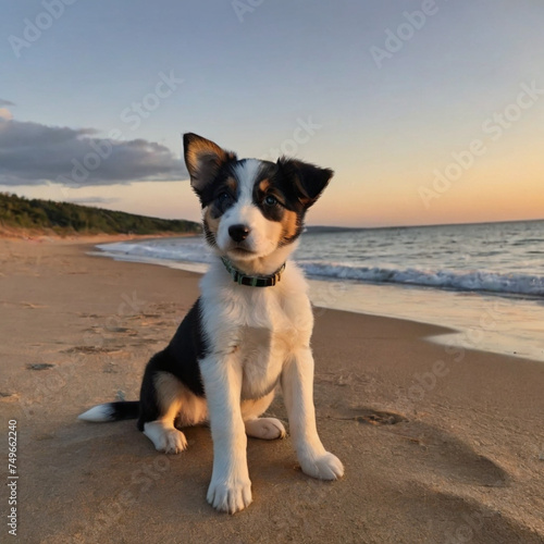 dog on the beach