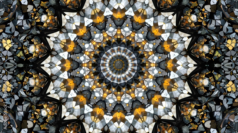 Seamless kaleidoscopic mosaic pattern background