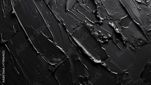Deep Matte Black Liquid and Paint Texture Exploration