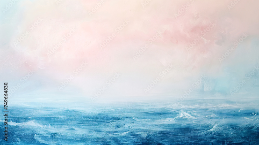 Serene Pastel Dawn: Abstract Ocean Meets Ethereal Sky