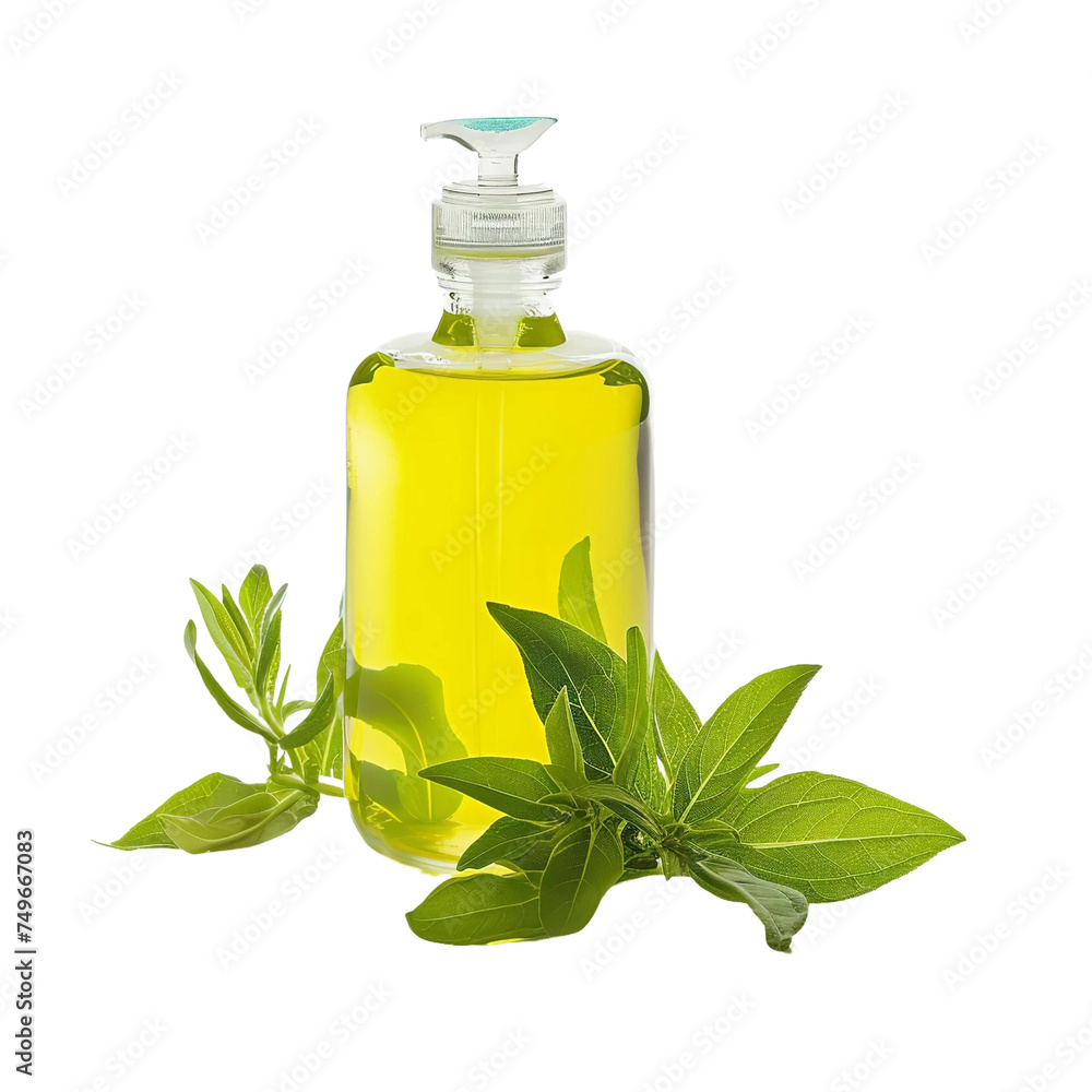 Fresh Lemon verbena body wash isolated on transparent background Fresh Lemon verbena body wash isolated on transparent background