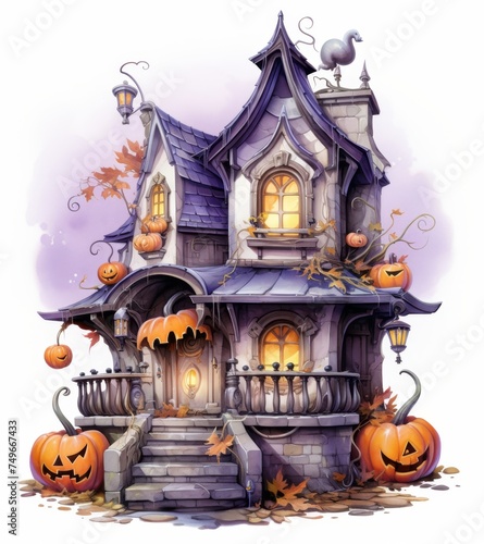  KS cartoon images of a house with pumpkins on KS cartoon images of a house with