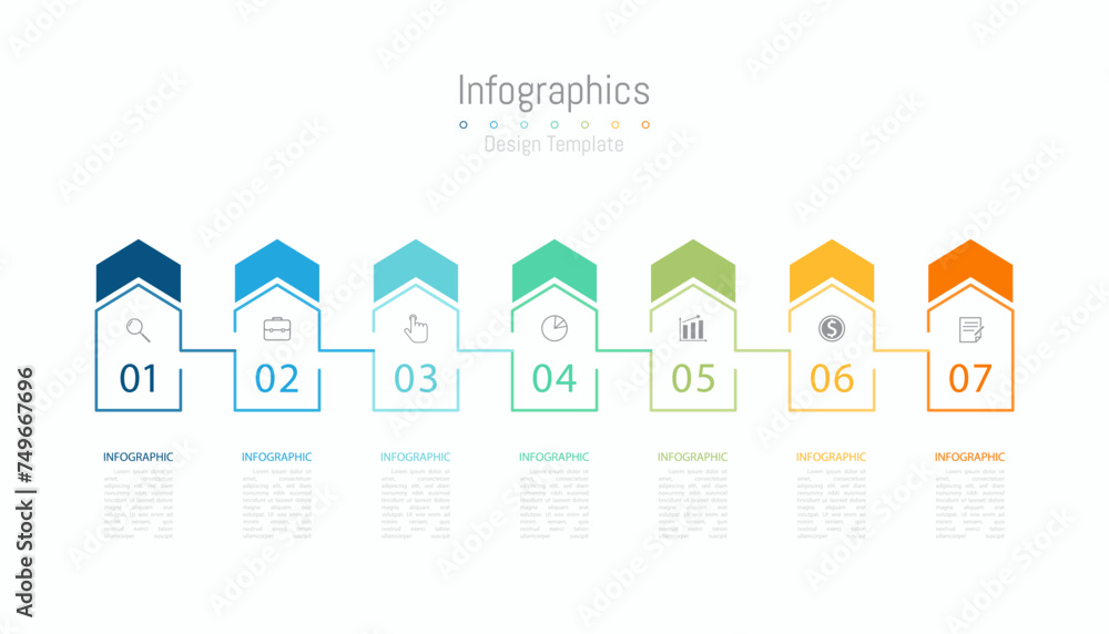 Infographic 7 options design elements for your business data. Vector Illustration. Infographic 7 options design elements for your business data. Vector Illustration.