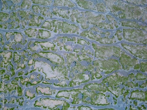 Aerial view of channels and gullies, Seaftinge, Holland