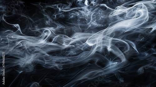 Ethereal Smoke Whispers: Abstract Patterns Over Darkness