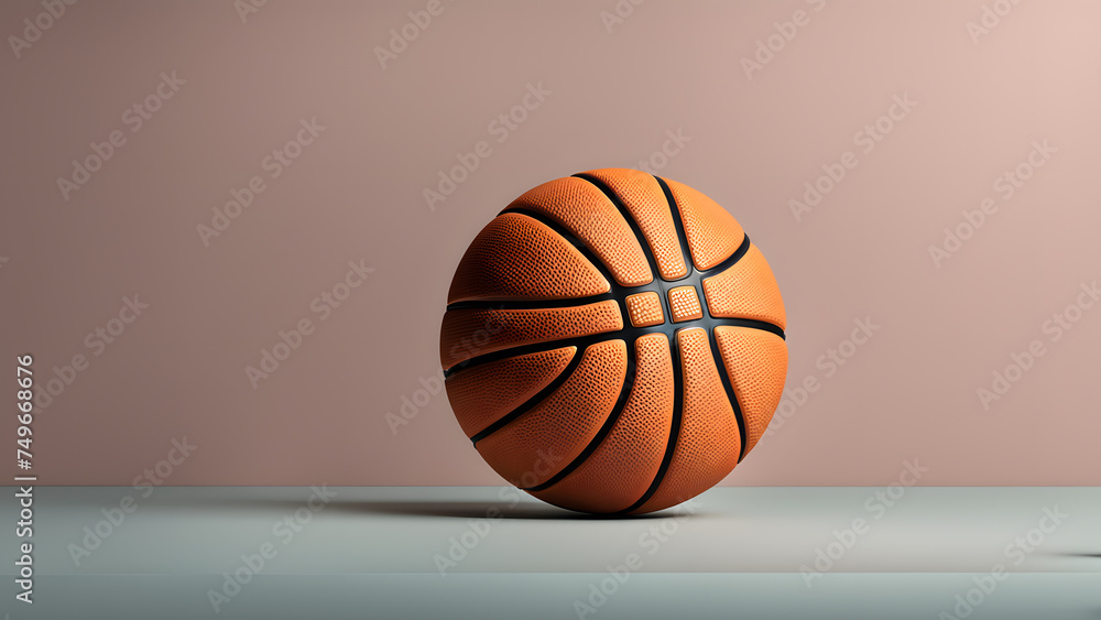 Concept of Sporting Excellence. 3D Isolated Basketball Ball Depiction, Symbolizing the Passion and Determination of Athletes Concept of Sporting Excellence. 3D Isolated Basketball Ball Depiction, Symbolizing the Passion and Determination of Athletes