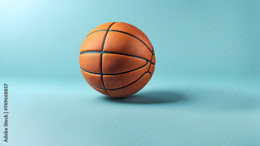 Symbolism of Competition. 3D Isolated Basketball Ball on Clean Background, Representing the Drive and Determination of Athletes