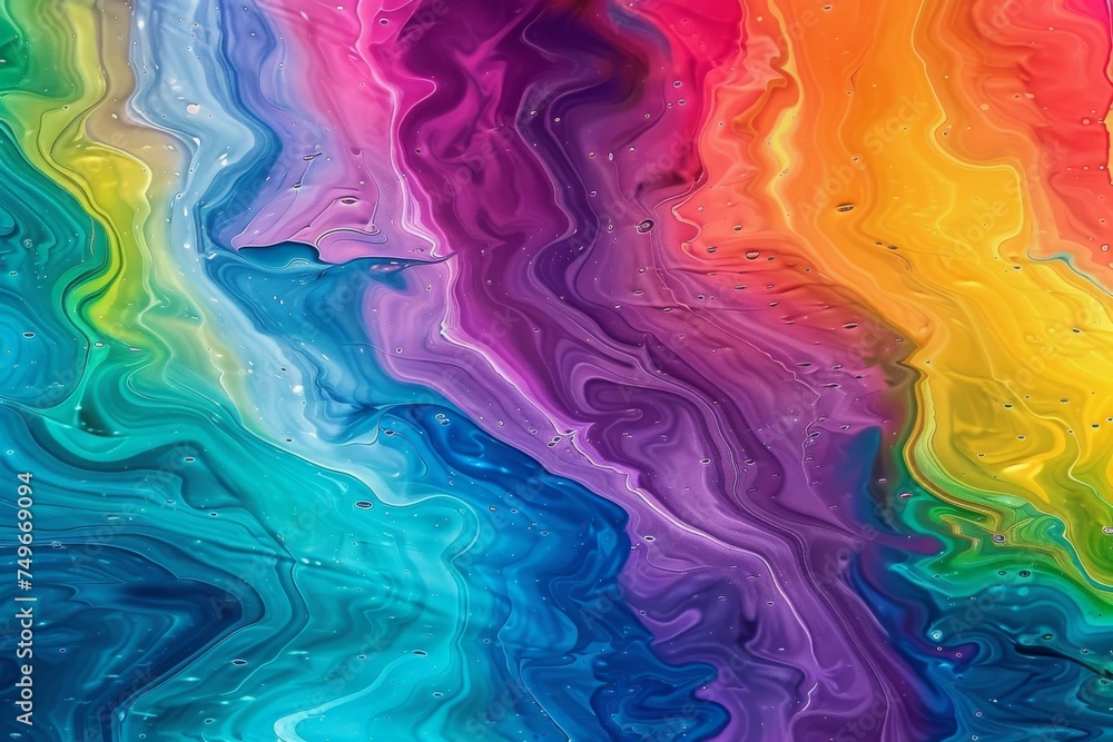 Vibrant abstract fluid art background with swirling patterns of mixed paint.

