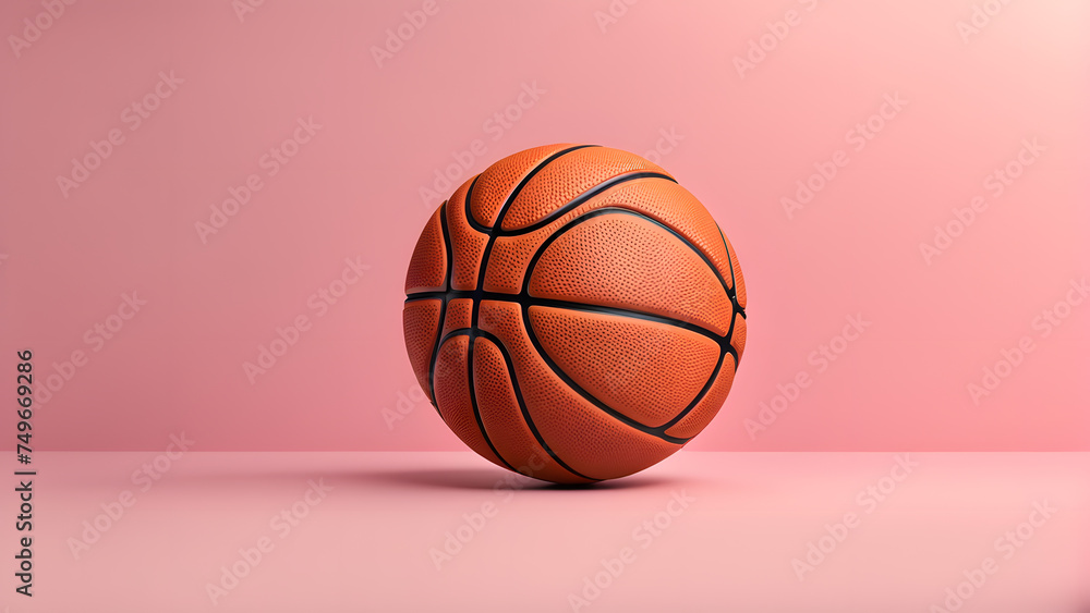 Concept of Team Spirit. 3D Basketball Ball Illustration, Signifying Unity and Collaboration in Athletic Pursuits