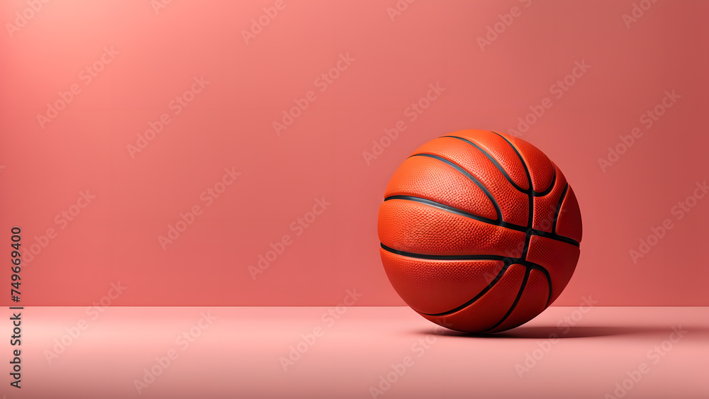 Concept of Victory. 3D Basketball Ball Depiction, Symbolizing Triumph and Accomplishment in Athletic Endeavors